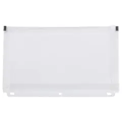 JAM Paper 6" x 9.5" Clear Plastic Zip Closure 3-Hole Punch Envelopes, 12ct.