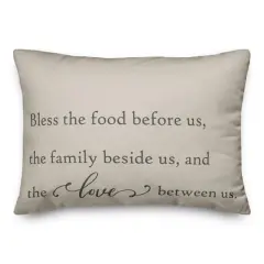 Bless the Food Before Us 14" x 20" Throw Pillow