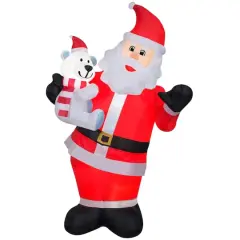 6ft. Animated Airblown&reg; Inflatable Christmas Swaying Santa with Polar Bear