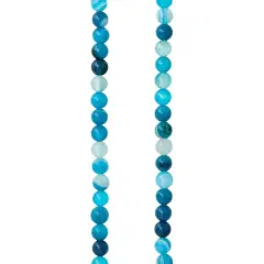 Blue Striped Agate Round Beads, 4mm by Bead Landing&trade;