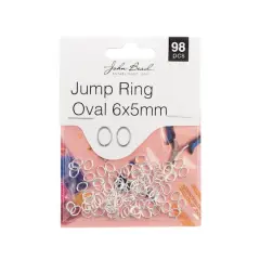 John Bead Must Have Findings 6mm Oval Jump Rings, 98ct. Silver