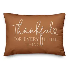 Thankful for Every Little Thing 20" x 14" Indoor / Outdoor Pillow