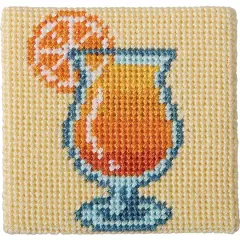 3" x 3" Fruity Drink Needlepoint Kit by Loops & Threads&reg;
