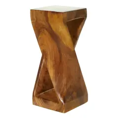 Brown Saur Wood Contemporary Accent Table