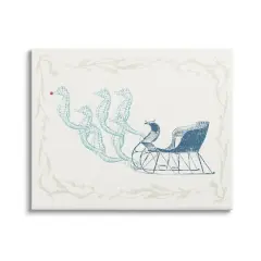 Stupell Industries Seahorse Santa Sled Nautical Christmas Canvas Wall Art