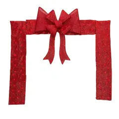 8ft. Red LED Christmas Doorway Arch Decoration with Bow