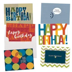 JAM Paper Birthday Wishes Blank Variety Card Set