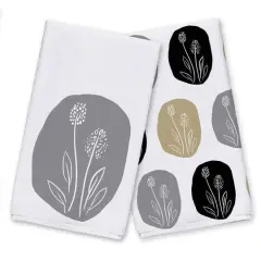 Simple Contour Flower 16" x 25" Tea Towel Set of 2