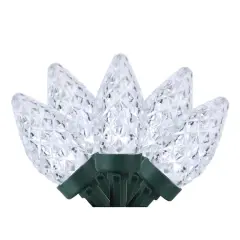 100ct. LED Faceted C7 Christmas String Lights Pure White