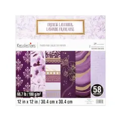 12" x 12" French Lavender Paper Pad by Recollections&trade;, 58 Sheets