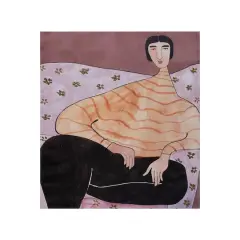 Hello Honey&reg; Sitting Figure Hand-Painted Canvas Wall D&eacute;cor