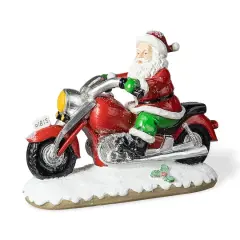 Glitzhome&reg; 11.75" Santa with Motorcycle Table D&eacute;cor