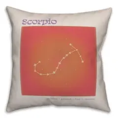 18" Retro Scorpio Horoscope Spun Poly Pillow