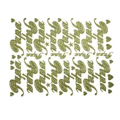 JAM Paper Papa Gold Script Floral Adhesive