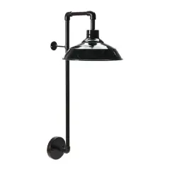 Hello Honey&reg; Metal Wall Sconce with Round Shade Black Finish