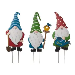 Glitzhome&reg; 3ft. Multi-Functional Metal Gnome Yard Stake, 3ct.