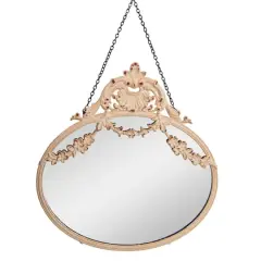 Hello Honey&reg; Vintage Pewter Framed Wall Mirror with Decorative Chain Cream