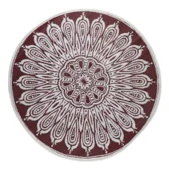 DII&reg; Round Sunflower Outdoor Rug, 5ft. Blackberry