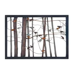 Multicolor Metal Farmhouse Birds Wall Decor