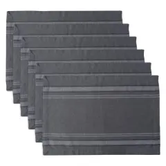 DII&reg; French Stripe Placemats, 6ct. Gray