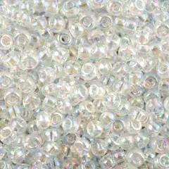 John Bead 8/0 Miyuki Glass Seed Beads, 12g Crystal AB