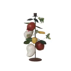 Hello Honey&reg; 14" Multicolor Orchard Bounty Metal Taper Candle Holder