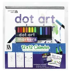 Leisure Arts&reg; Dot Art 12'' x 12'' Calendar with Markers Set