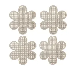 4" Flower Cross Stitch Wood Canvas, 4ct. by Loops & Threads&reg;