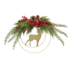 18" Deer & Pine Half Wreath