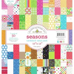 Doodlebug Design Inc.&trade; Seasons Cardstock Value Pack, 12" x 12"