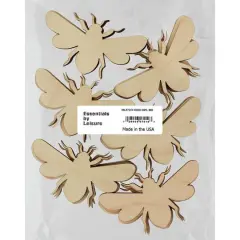 Essentials by Leisure Arts Flat Wood Bee, 24ct.