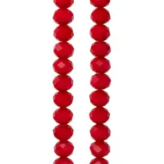 Red Faceted Glass Rondelle Beads, 8mm by Bead Landing&trade;