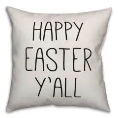 Happy Easter Y'all Throw Pillow