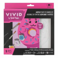VIVID by Brea Reese&reg; Cat Donut Acrylic Paint-by-Number Kit