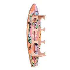 American Art Decor Tipsy Fruit Surfboard Wine Rack - 8" x 25.5" x 7.5" 