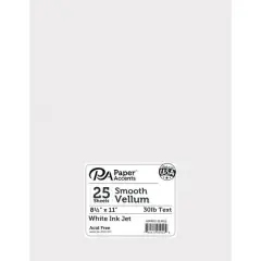 PA Paper&trade; Accents White Ink Jet 30lb. Smooth Vellum Paper Pad, 8.5" x 11"