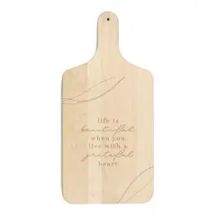 17" Grateful Heart Boho Maple Paddle Cutting Board