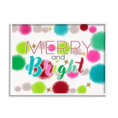 Stupell Industries Merry & Bright Bold Holiday Phrase Framed Giclee Art White