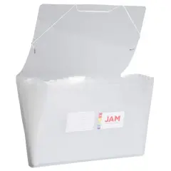 JAM Paper 10" x 15" Legal Size 13 Pocket Plastic Expanding File Accordion Folder Clear