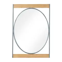 Brown Iron Industrial Wall Mirror, 40" x 28" x 2"