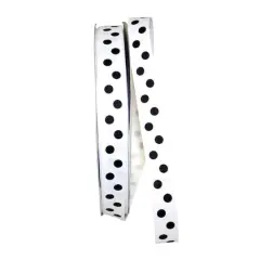 JAM Paper 5/8" x 50yd. Grosgrain Aspirin Dots Ribbon Assorted