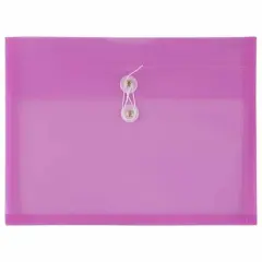 JAM Paper Booklet Plastic Envelopes with Button and String Closure, 108ct. Lavender Purple