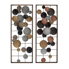 29" Multicolored Metal Contemporary Abstract Wall D&eacute;cor