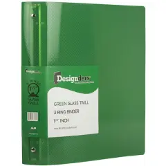 JAM Paper Designders&reg; 1.5" Green Plastic 3 Metal Ring Binder