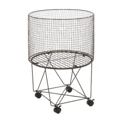 Bronze Farmhouse Metal Storage Cart