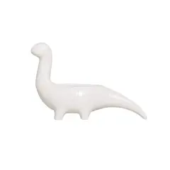 Hello Honey&reg; 10" White Dinosaur Shaped Stoneware Planter