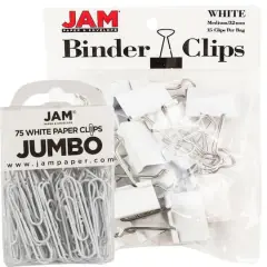 JAM Paper Office Desk Supply Clips Set White