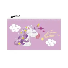 Diamond Dotz&reg; Beginner Pink Unicorn Zipper Pouch Diamond Painting Kit