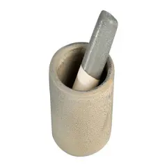 Hello Honey&reg; 5" Matte Gray Stoneware Mortar & Pestle Set