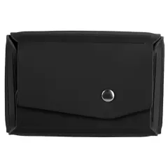  JAM Paper Italian Leather Business Card Holder Case with Angular FlapBlack